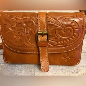 Patricia Nash Tooled Leather Crossbody Bag in Tan